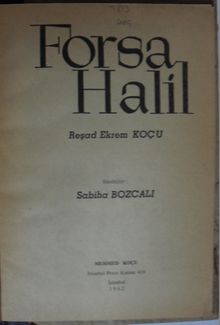 Forsa Halil Kod: 12-B-5 - Reşad Ekrem Koçu PDF İndir